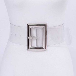 Plus Size Clear Belt - Silver/Clear